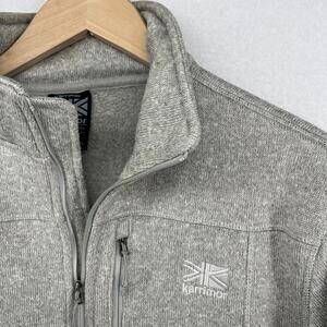 KARRIMOR Fleece Mens L KS-350 1/4 Zip Pullover Sweatshirt Winter Heather Gray